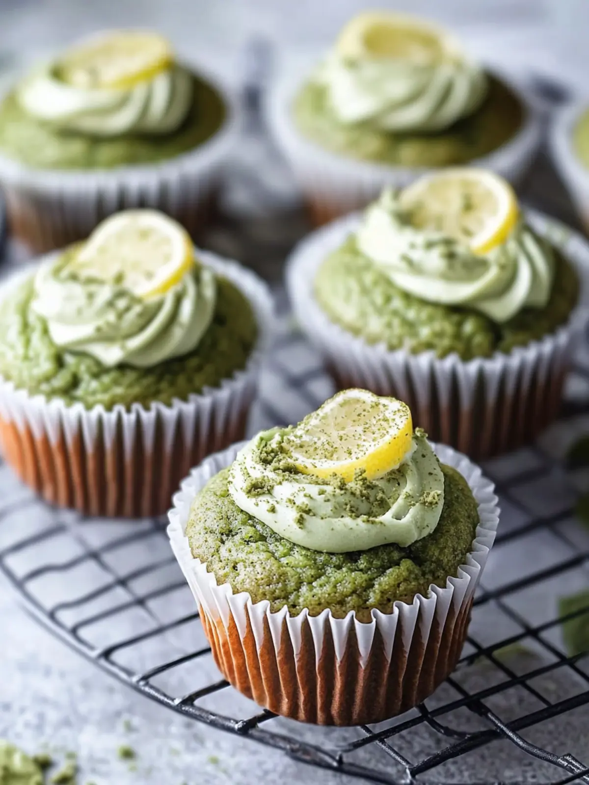 Delicious Matcha Muffins with Zesty Lemon Icing Bliss 3 Matcha Muffins with Lemon Icing