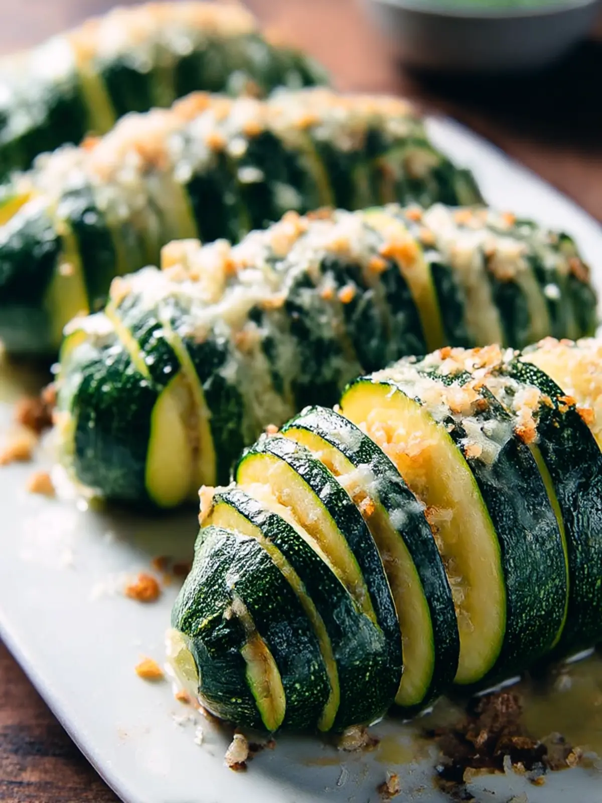 Garlic Parmesan Hasselback Zucchini: A Cheesy Delight! 2 Garlic Parmesan Hasselback Zucchini