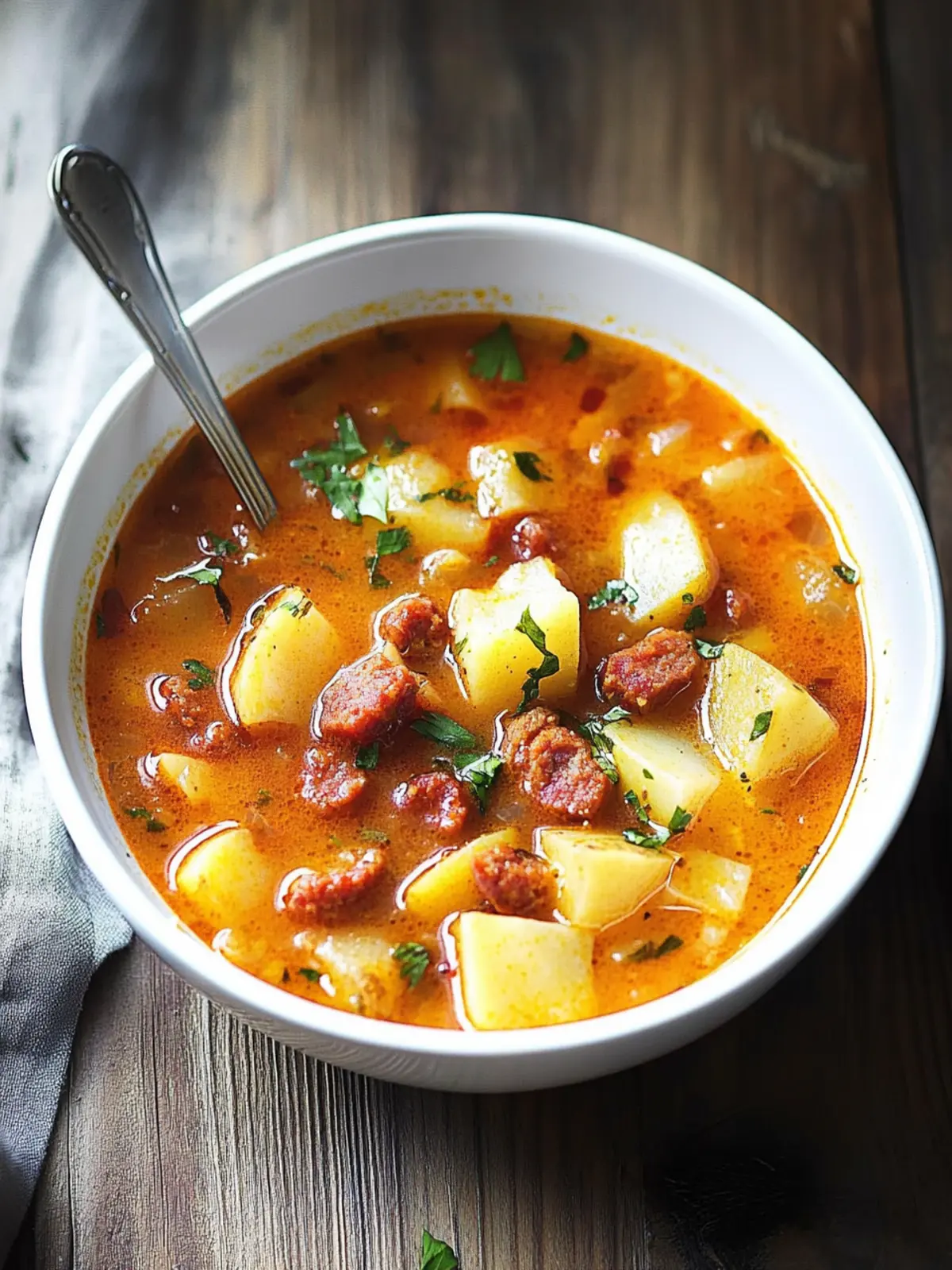Spanish Potato Soup with Chorizo: Warm Up with Flavor! 2 Spanish Potato Soup with Chorizo