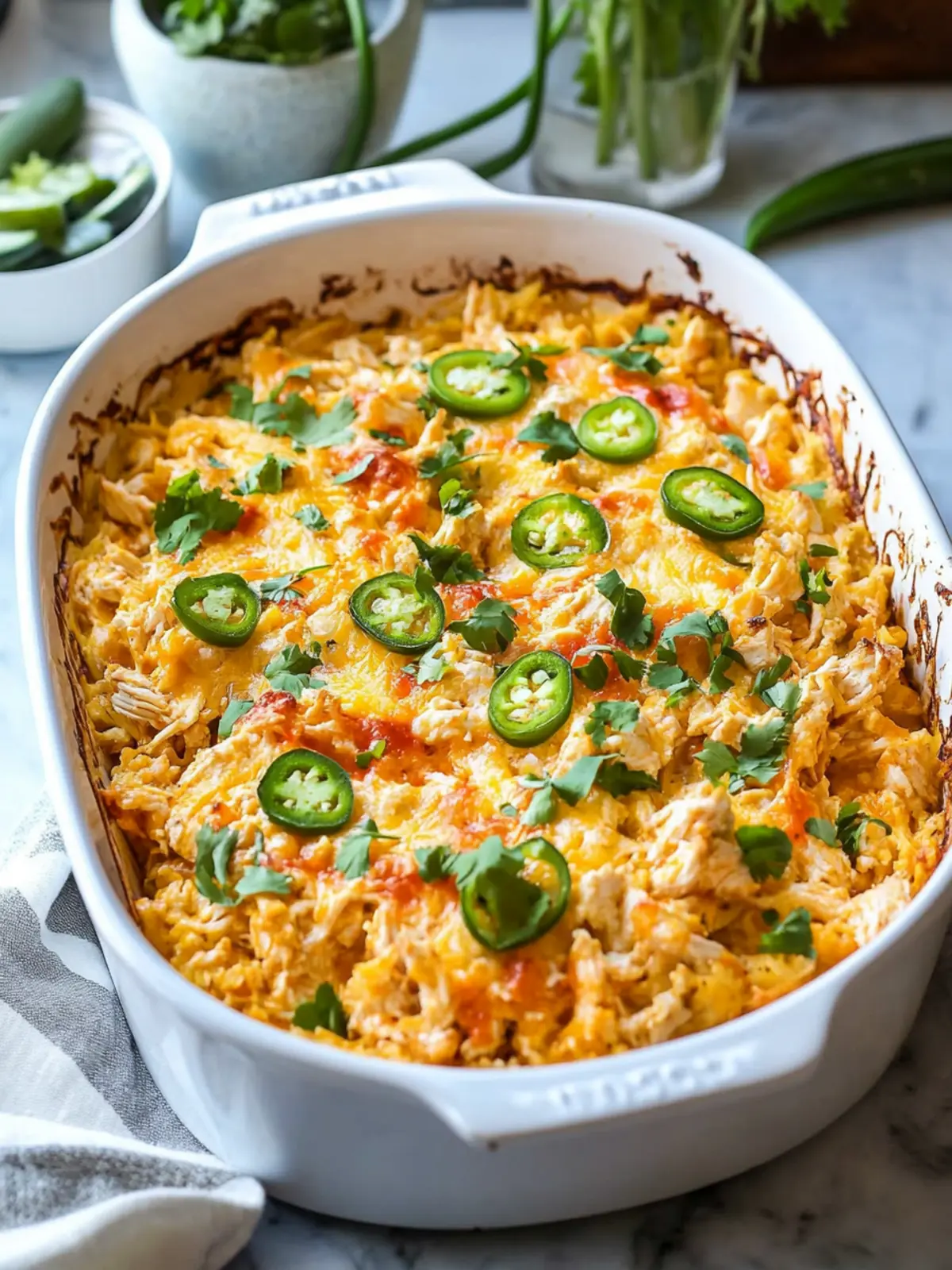 Spicy Jalapeño Buffalo Chicken Casserole for Comfort Food Bliss 3 Jalapeño Buffalo Chicken Casserole