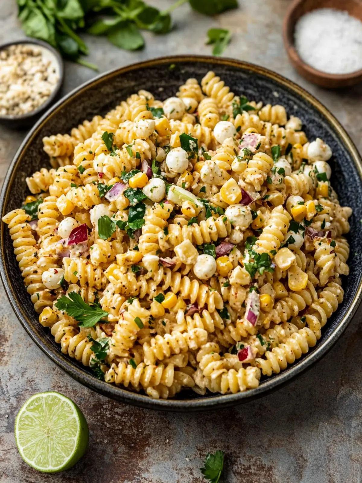 Elote Pasta Salad Recipe With Charred Corn And Zesty Chili-Lime 4 Elote Pasta Salad Recipe With Charred Corn And Chili-Lime Dressing