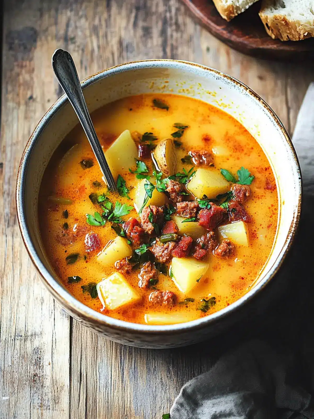 Spanish Potato Soup with Chorizo: Warm Up with Flavor! 4 Spanish Potato Soup with Chorizo