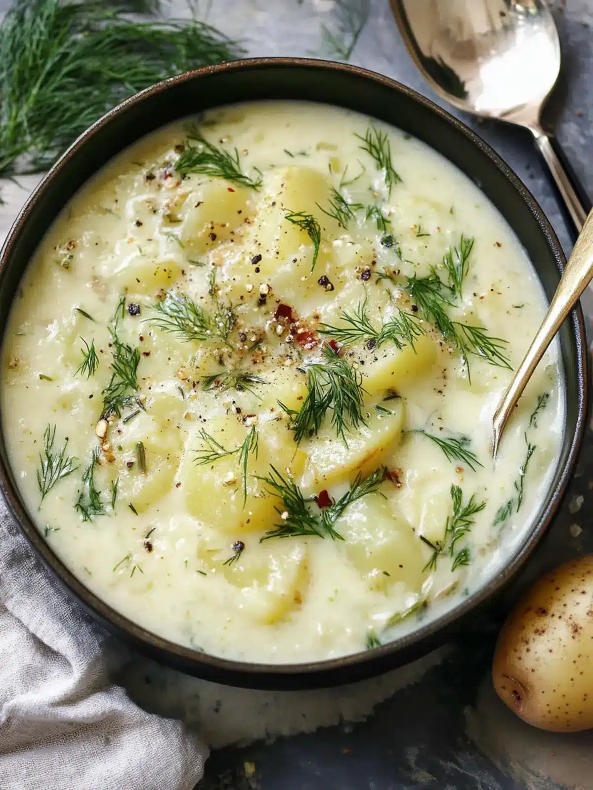 Chunky Potato Dill Soup with Cashew Cream Bliss 2 Chunky Potato Dill Soup