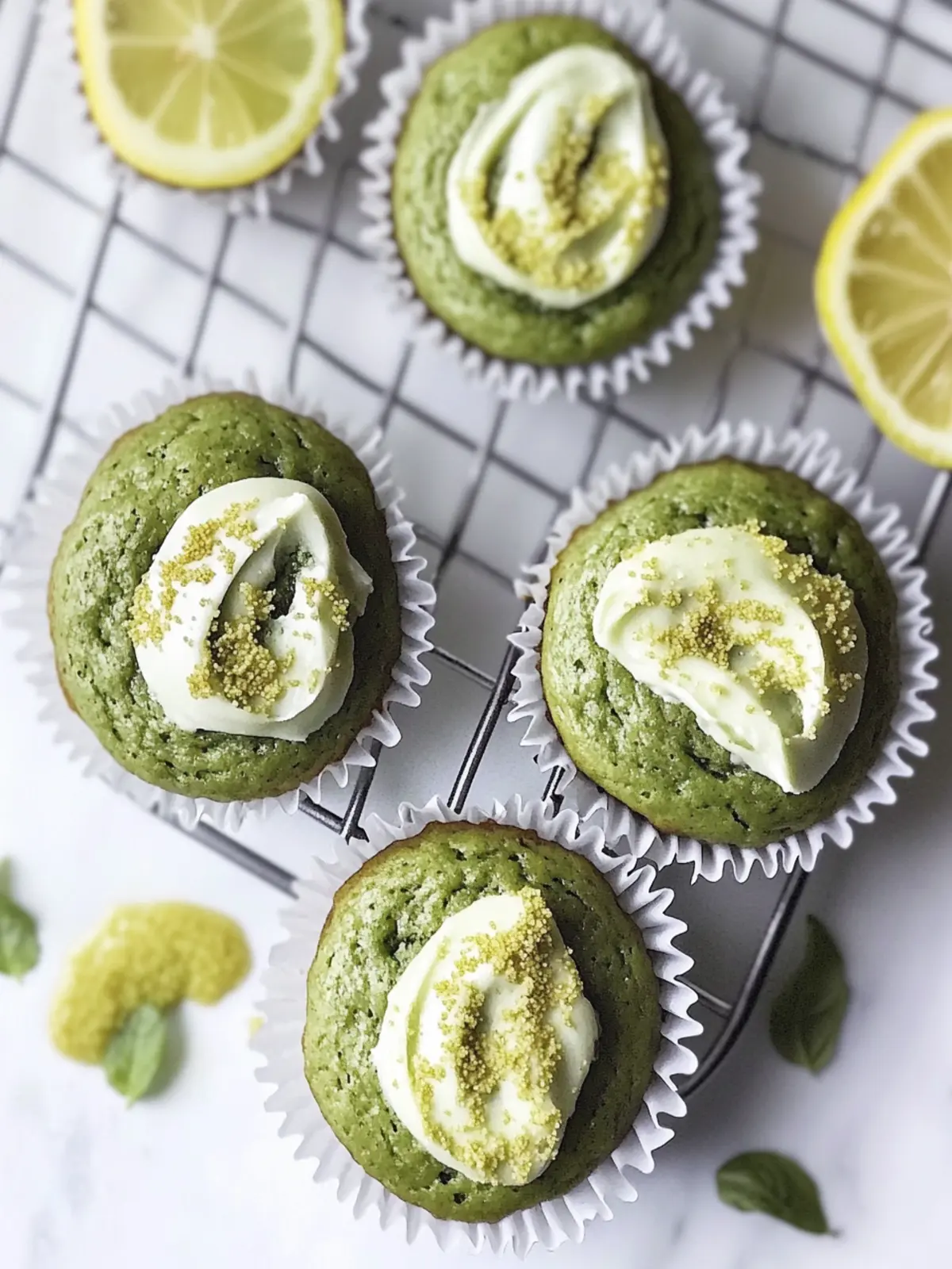 Delicious Matcha Muffins with Zesty Lemon Icing Bliss 4 Matcha Muffins with Lemon Icing