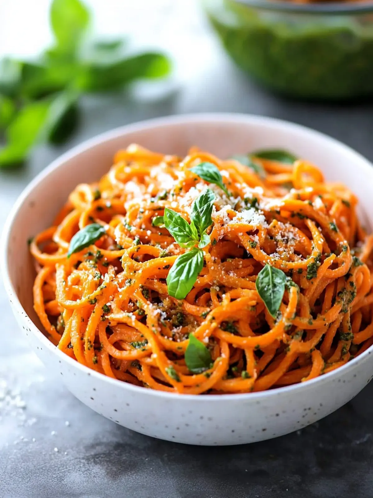 Delicious Carrot Noodles with Pesto: A Quick Flavor Boost 2 Carrot Noodles with Pesto