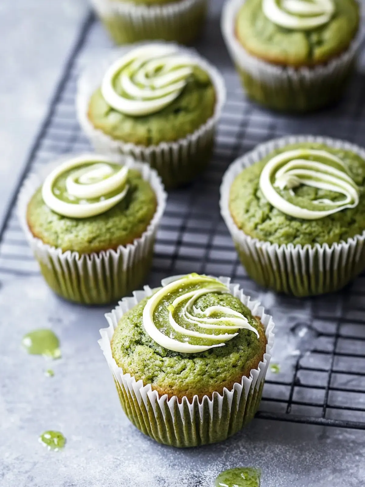 Delicious Matcha Muffins with Zesty Lemon Icing Bliss 2 Matcha Muffins with Lemon Icing