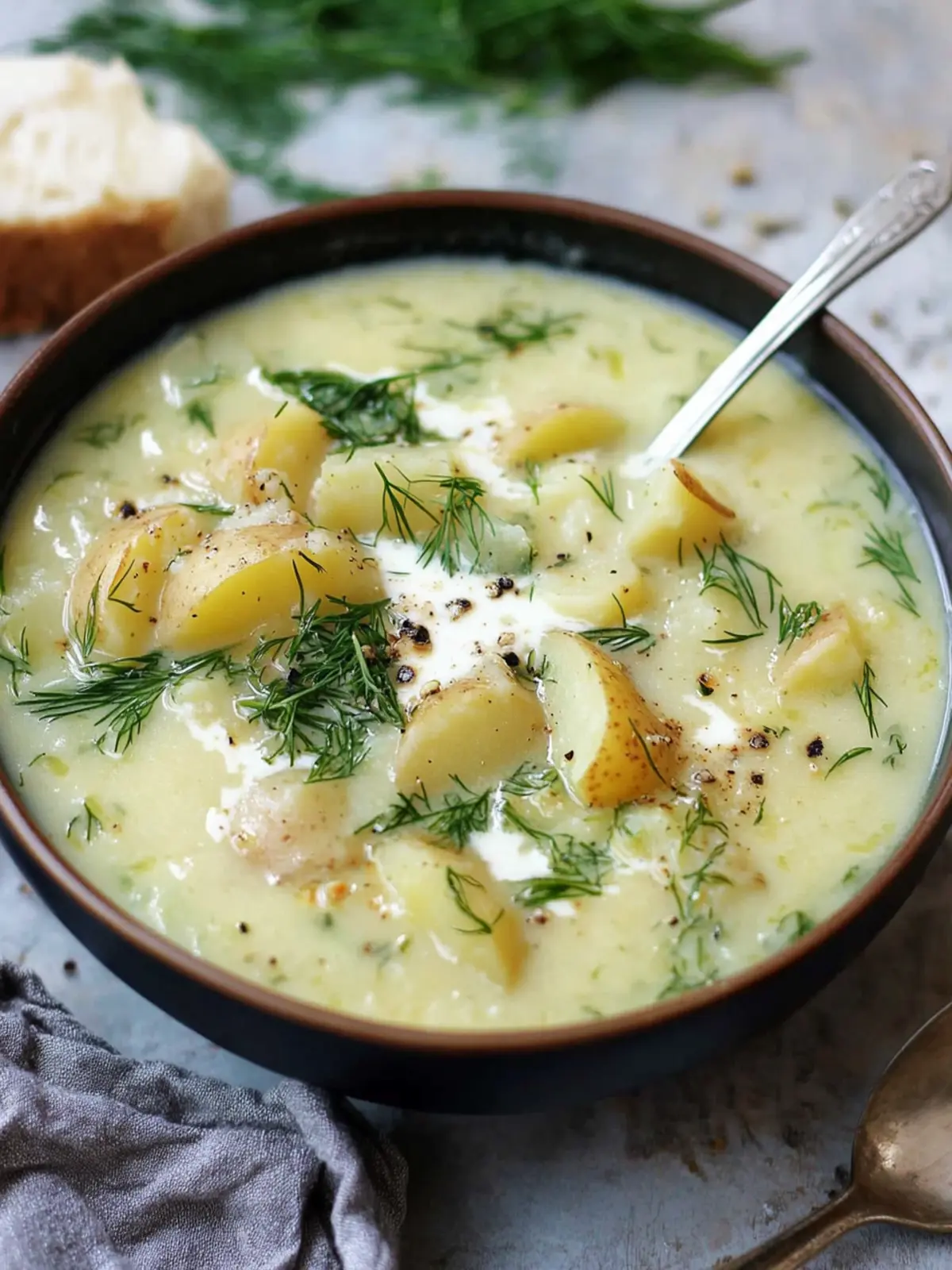 Chunky Potato Dill Soup with Cashew Cream Bliss 4 Chunky Potato Dill Soup