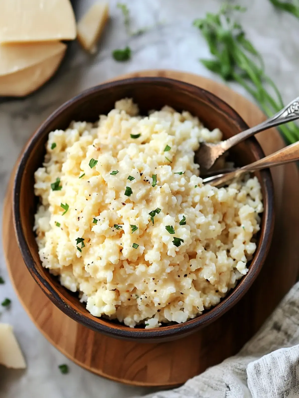 Creamy Three Cheese Cauliflower Rice Your Family Will Love 5 Three Cheese Cauliflower Rice