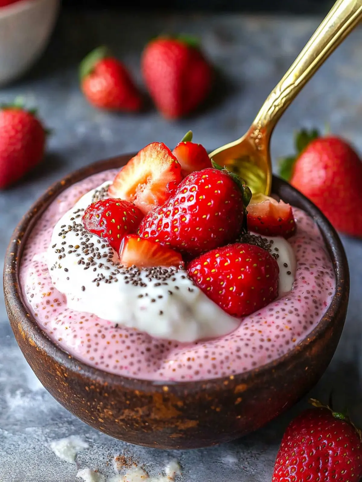 Delicious Strawberry Chia Pudding with Greek Yogurt Magic 3 Strawberry Chia Pudding with Greek Yogurt