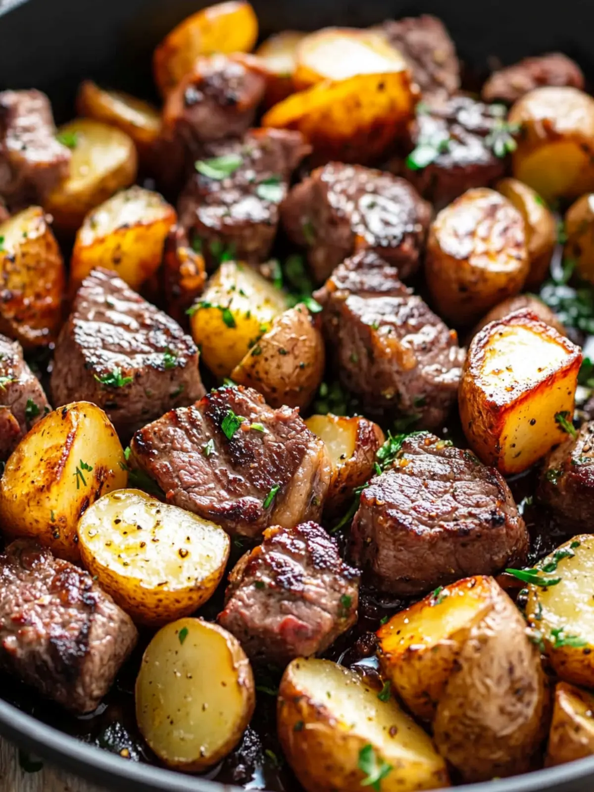 Savor Garlic Butter Steak Bites and Potatoes for Whole30 Bliss 2 Garlic Butter Steak Bites and Potatoes {Whole30}