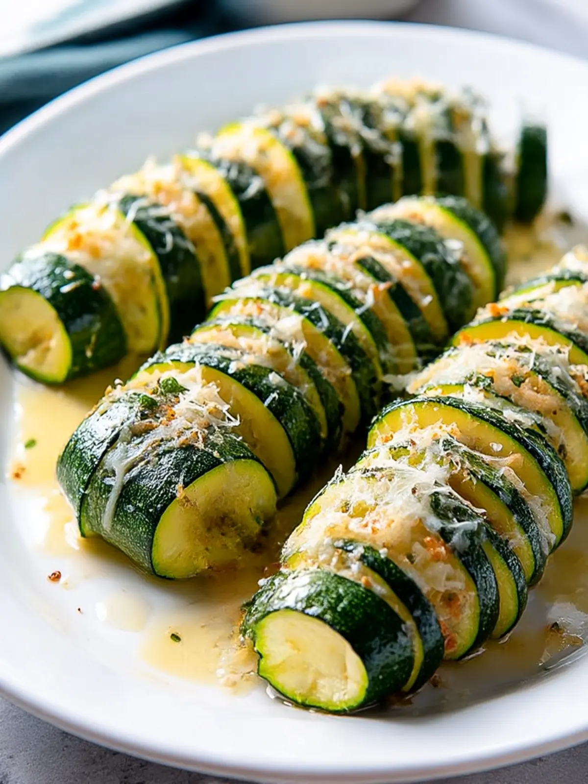 Garlic Parmesan Hasselback Zucchini: A Cheesy Delight! 4 Garlic Parmesan Hasselback Zucchini