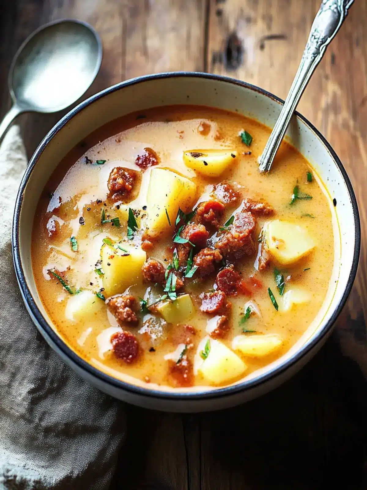 Spanish Potato Soup with Chorizo: Warm Up with Flavor! 3 Spanish Potato Soup with Chorizo