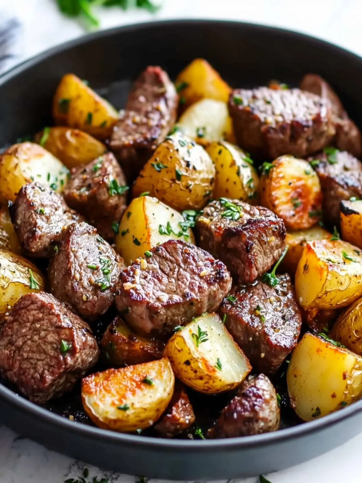 Savor Garlic Butter Steak Bites and Potatoes for Whole30 Bliss 4 Garlic Butter Steak Bites and Potatoes {Whole30}
