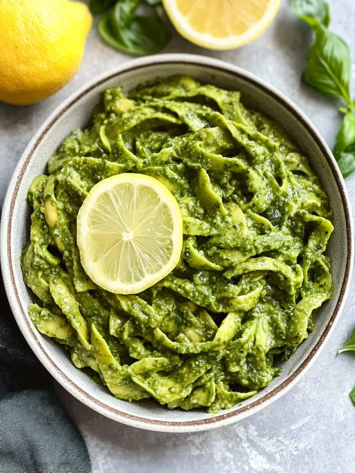 Zesty Avocado Lemon Pesto Just Right for Nut-Free Vegans 2 Avocado Lemon Pesto (Nut-Free + Vegan)