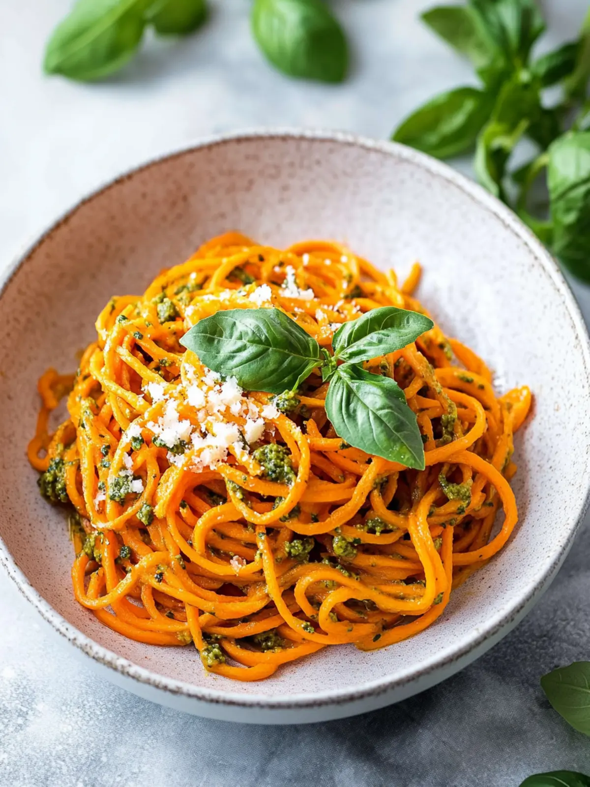 Delicious Carrot Noodles with Pesto: A Quick Flavor Boost 3 Carrot Noodles with Pesto