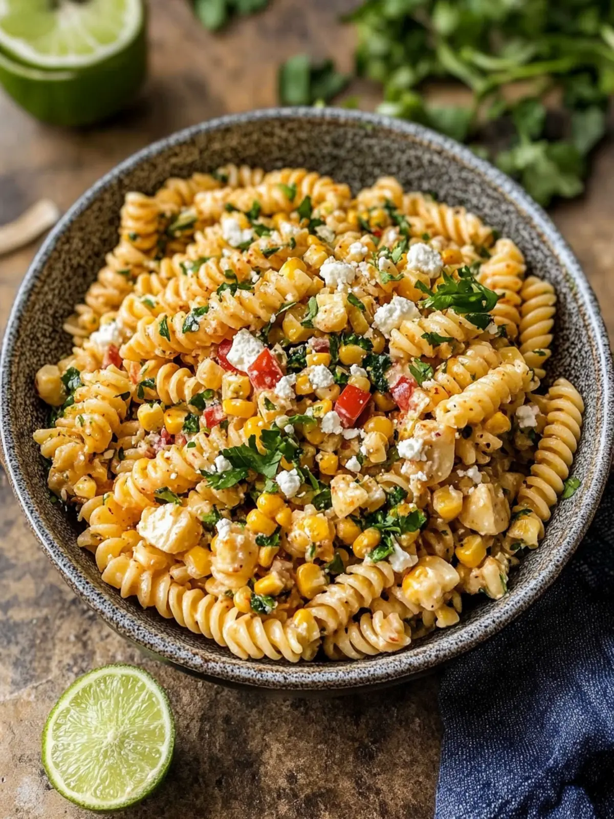 Elote Pasta Salad Recipe With Charred Corn And Zesty Chili-Lime 2 Elote Pasta Salad Recipe With Charred Corn And Chili-Lime Dressing