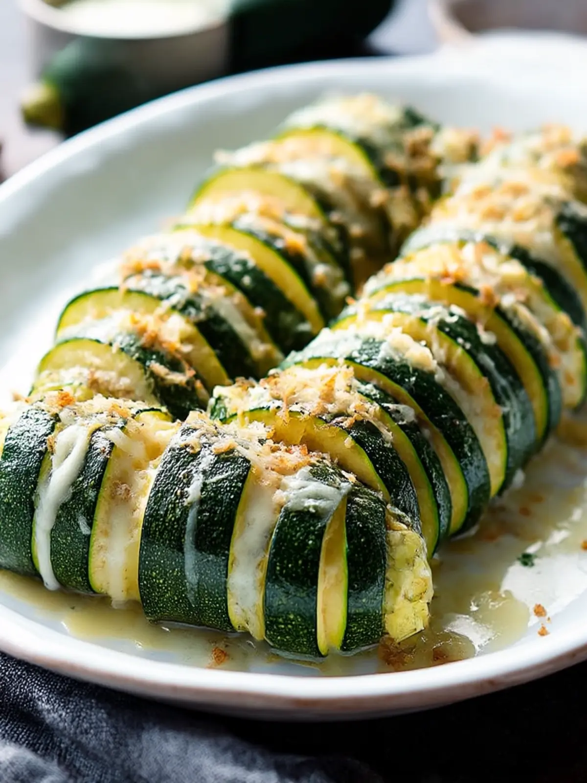 Garlic Parmesan Hasselback Zucchini: A Cheesy Delight! 3 Garlic Parmesan Hasselback Zucchini