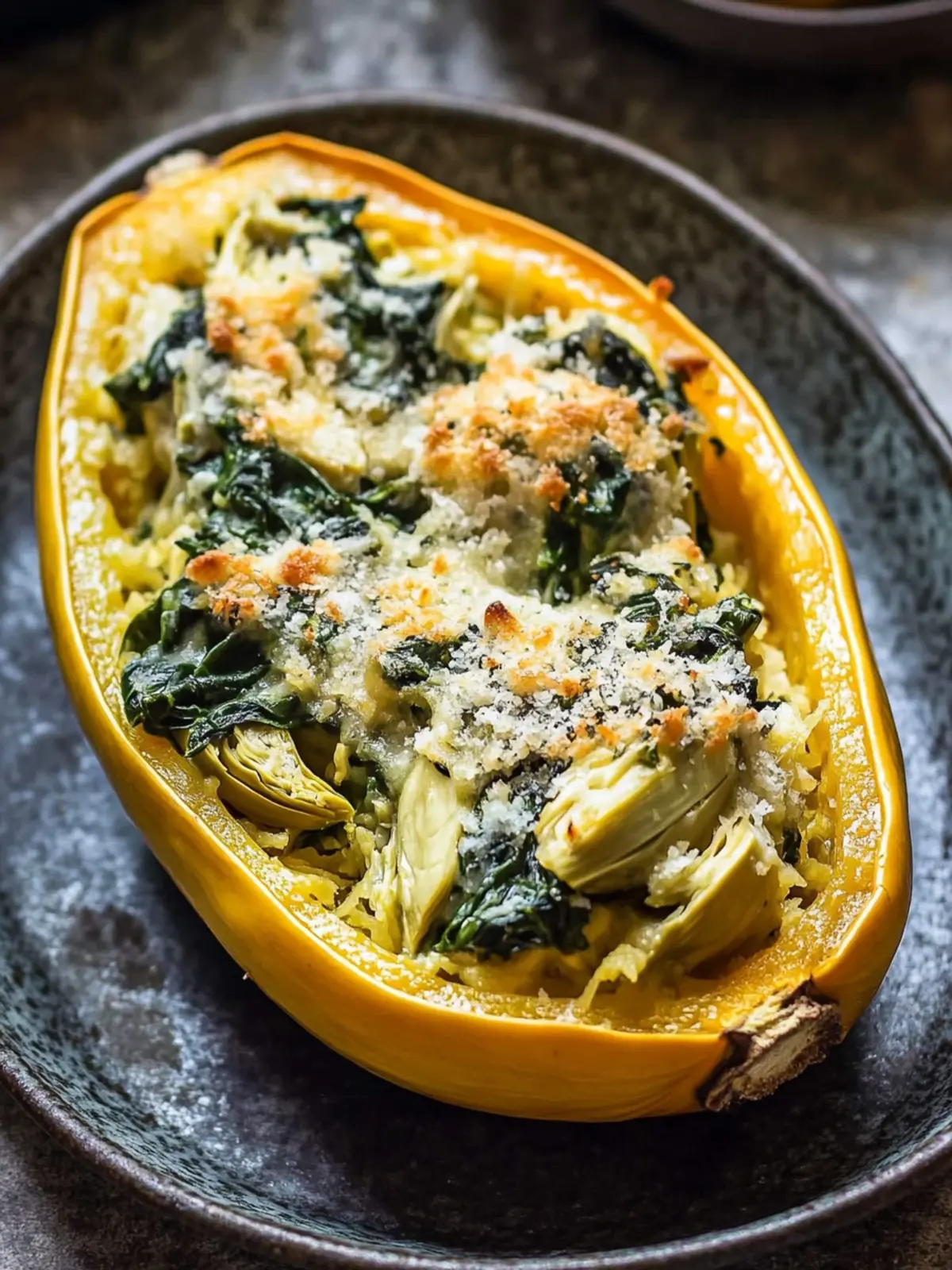 Spinach and Artichoke Stuffed Spaghetti Squash Delight 4 Spinach and Artichoke Stuffed Spaghetti Squash