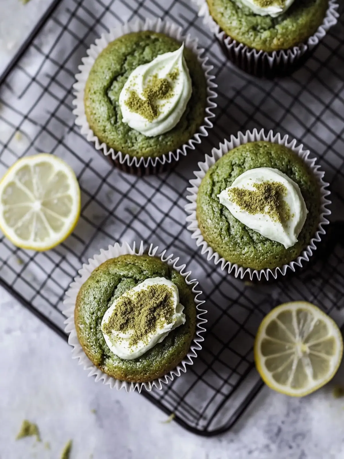 Delicious Matcha Muffins with Zesty Lemon Icing Bliss 5 Matcha Muffins with Lemon Icing