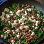 Savor a Ground Beef and Spinach Skillet with Feta Tonight 6 Ground Beef and Spinach Skillet with Feta