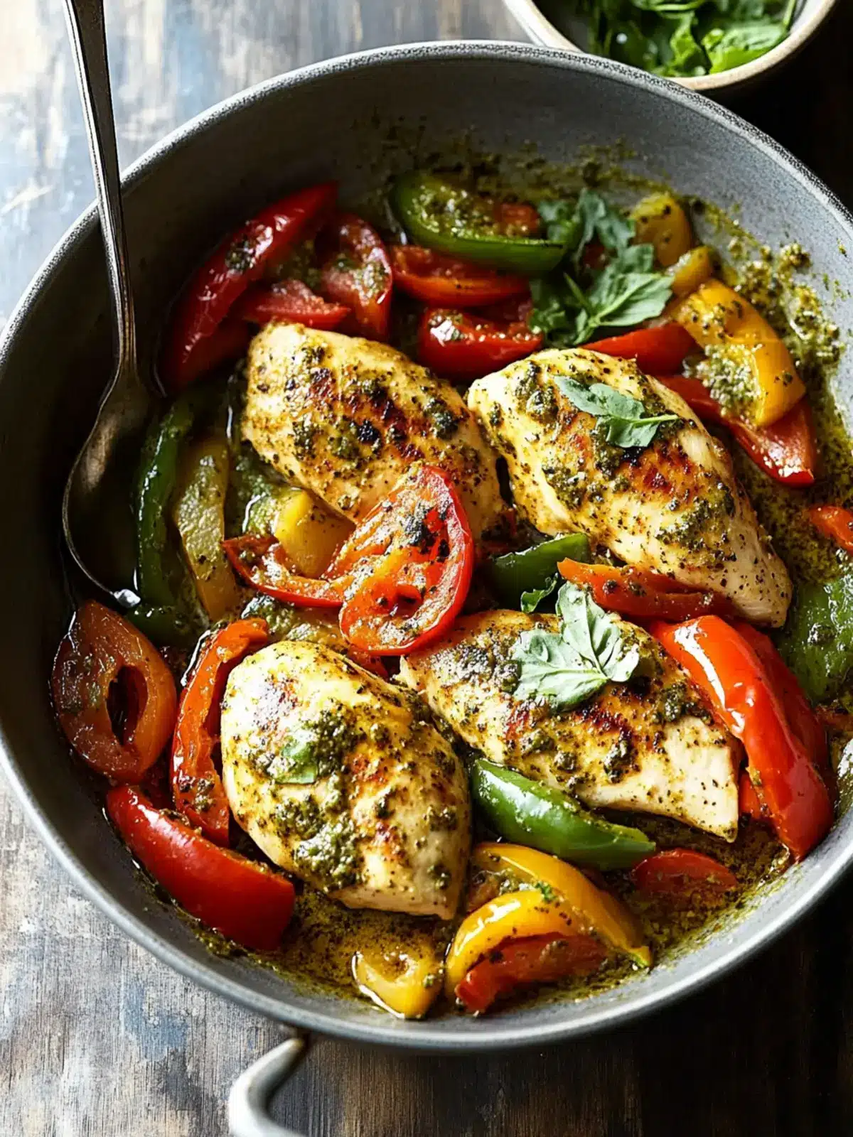 Savory Pesto Chicken with Peppers for a Comforting Dinner 4 Pesto Chicken with Peppers