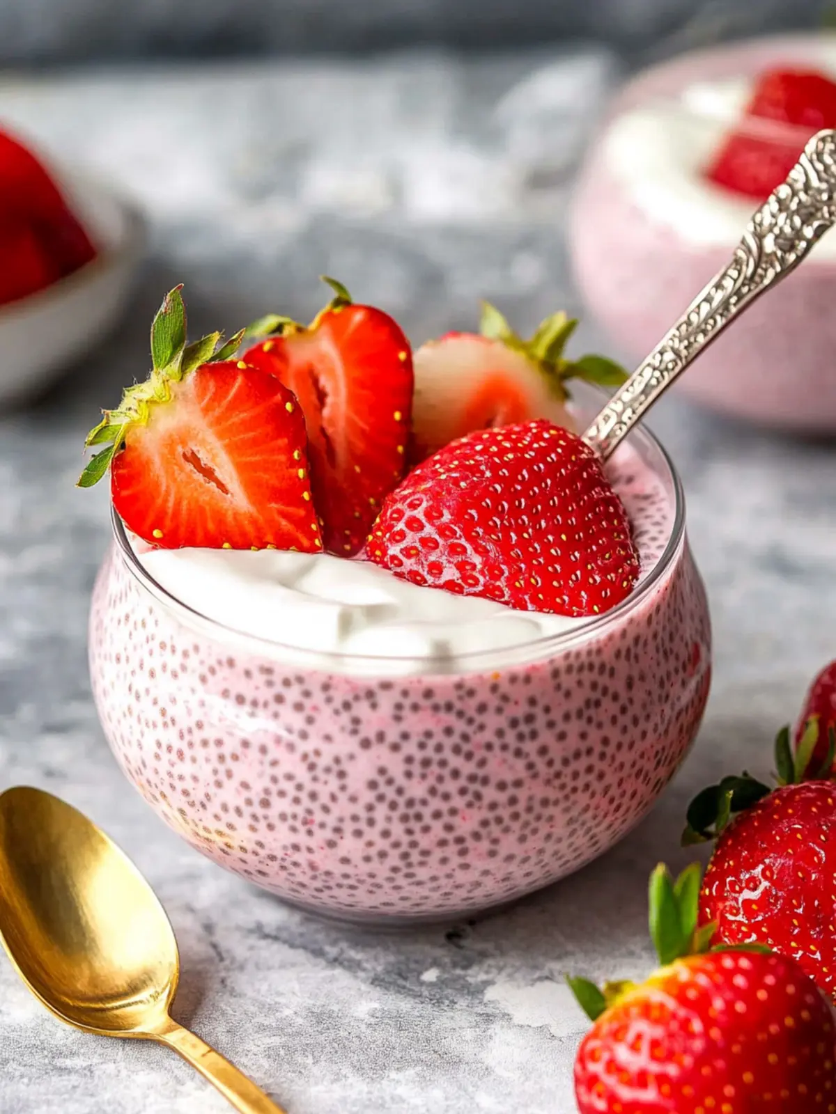 Delicious Strawberry Chia Pudding with Greek Yogurt Magic 4 Strawberry Chia Pudding with Greek Yogurt