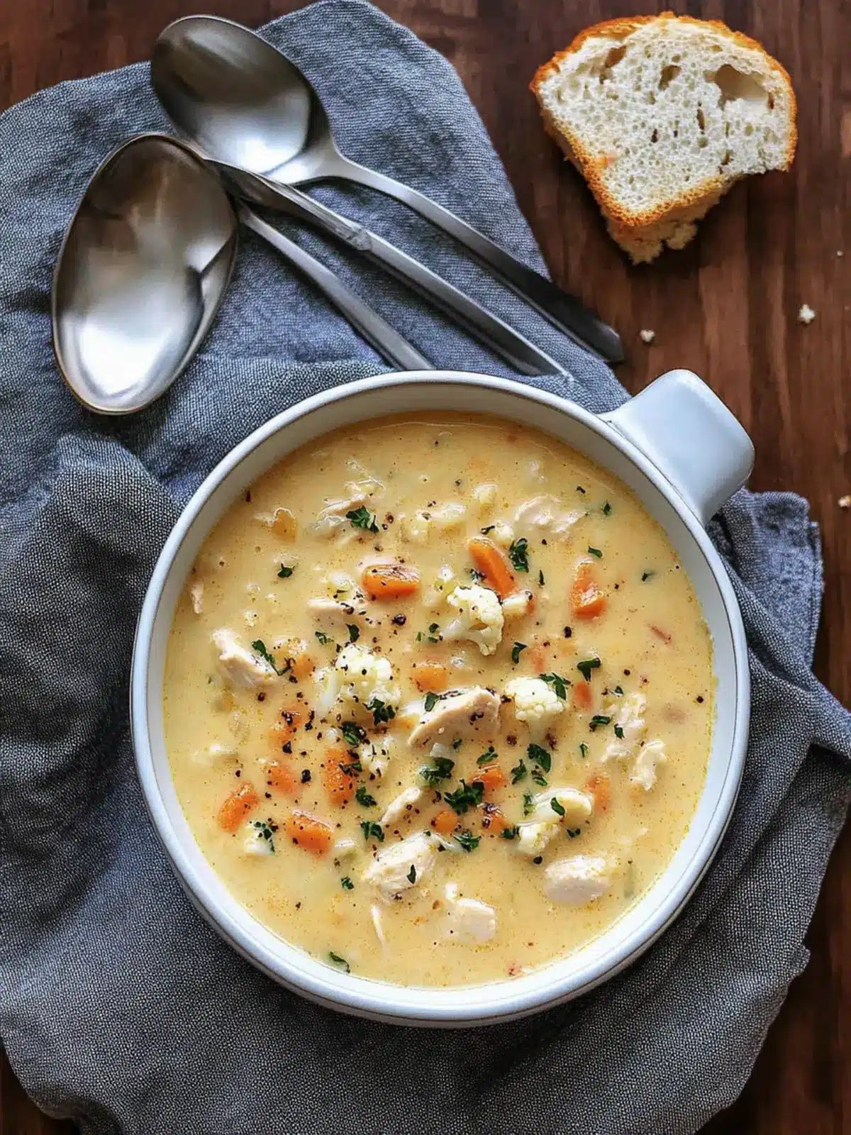 Creamy Chicken Cauliflower Cheddar Chowder for Cozy Nights 3 Chicken Cauliflower Cheddar Chowder