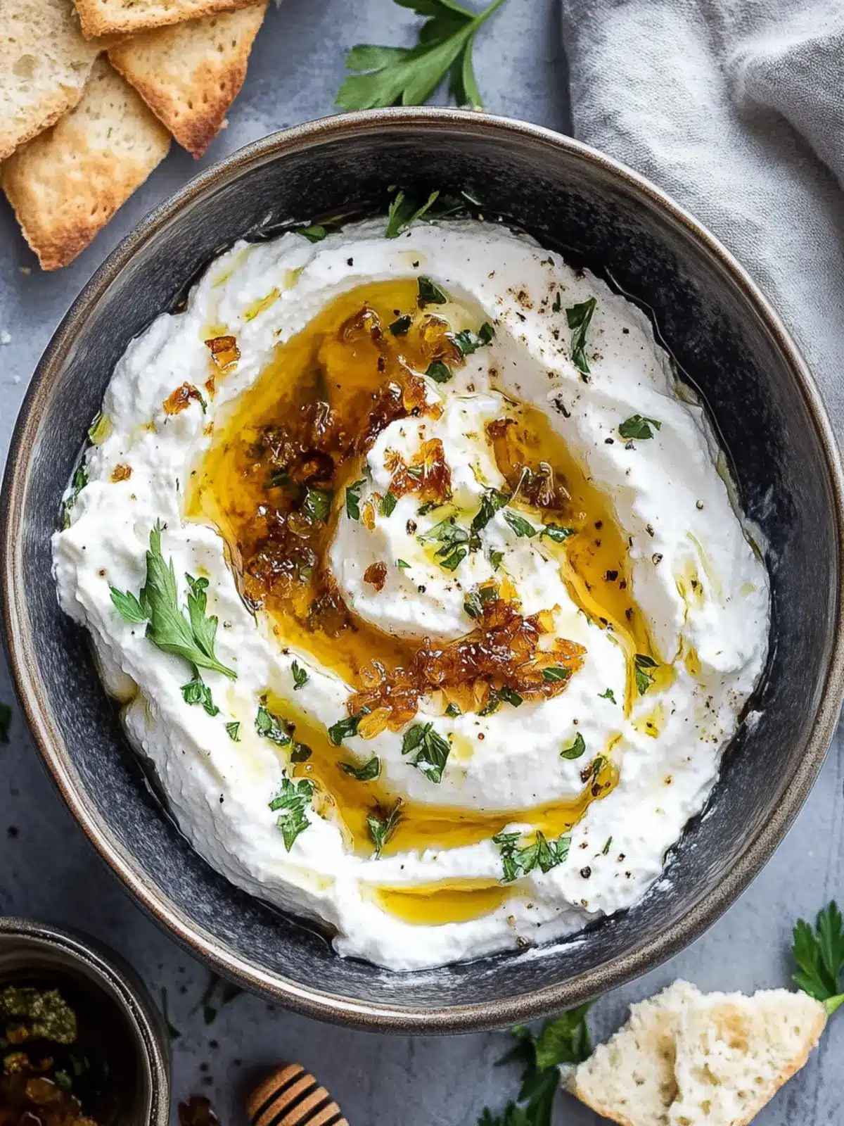 Whipped Feta Dip with Garlicky Honey: A Sweet Savory Dream 3 Whipped Feta Dip with Garlicky Honey