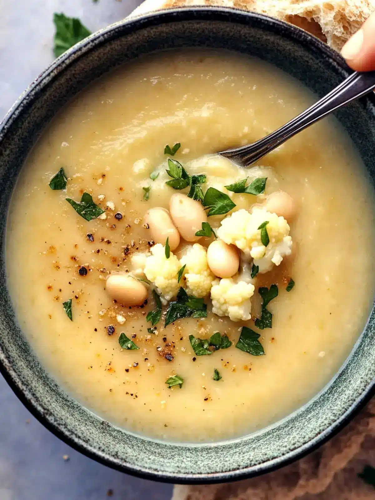 Irresistibly Creamy Cauliflower White Bean Soup Recipe 4 Creamy Cauliflower White Bean Soup