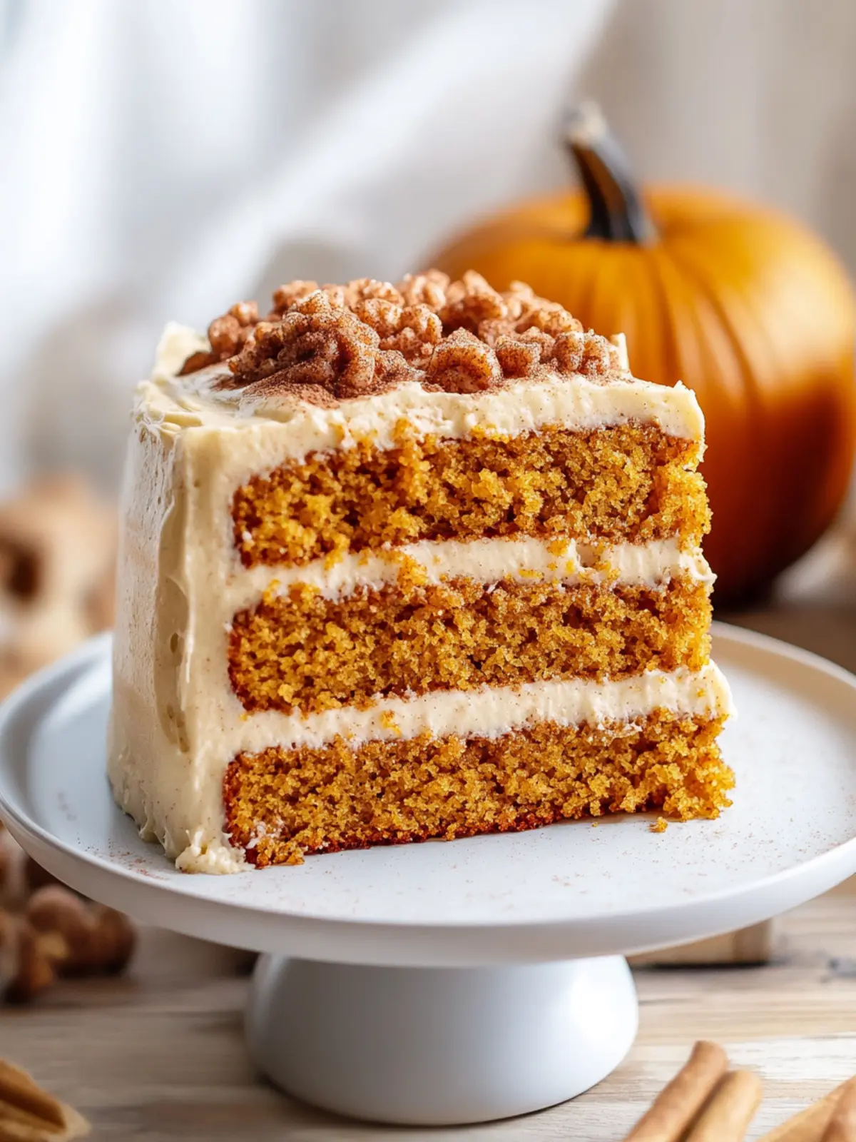 Delicious Pumpkin Cake with Cinnamon Cream Cheese Frosting 4 Pumpkin Cake with Cinnamon Cream Cheese Frosting