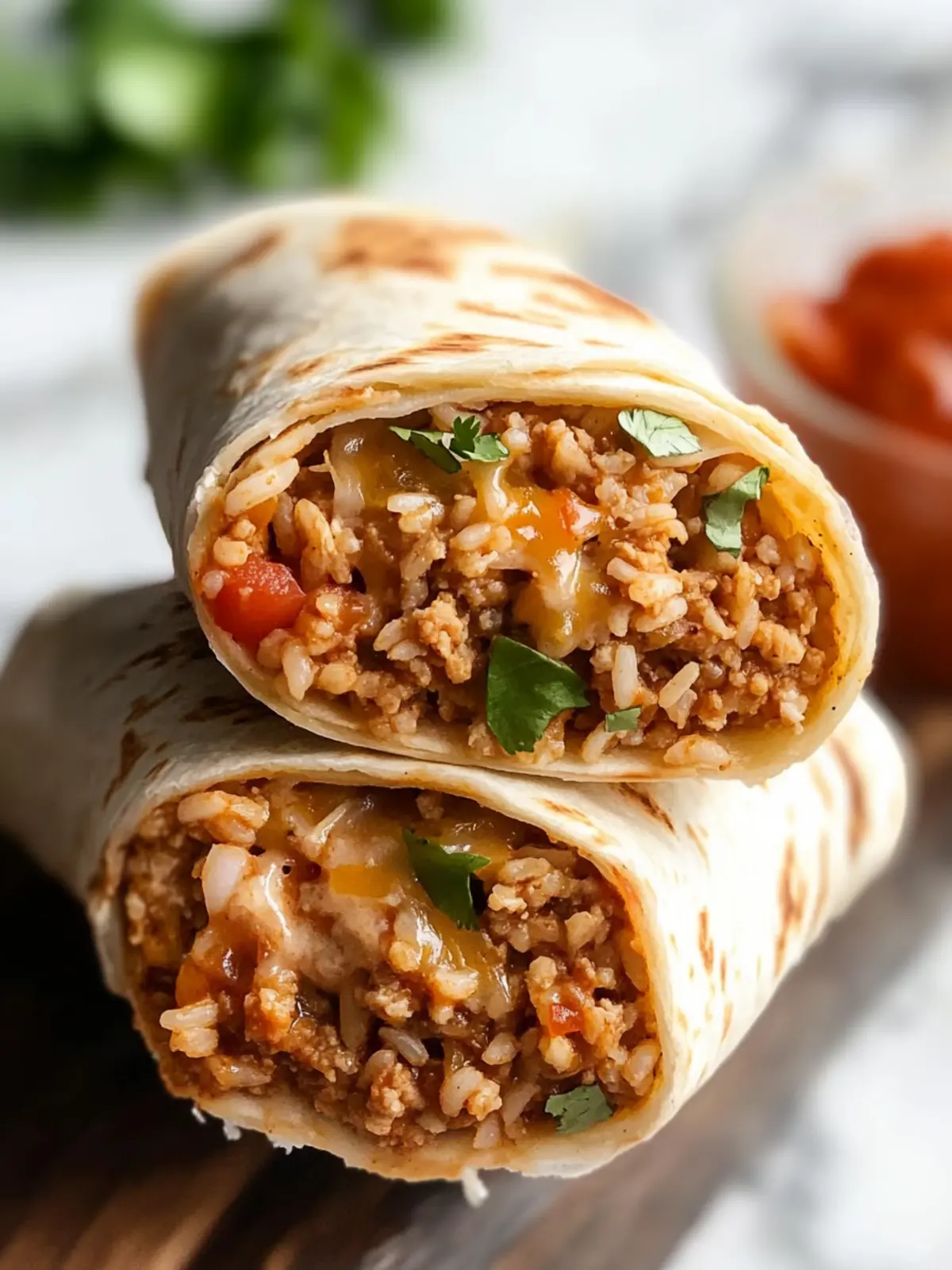 Cheesy Ground Chicken and Rice Burritos You’ll Crave Daily 3 Cheesy Ground Chicken and Rice Burritos
