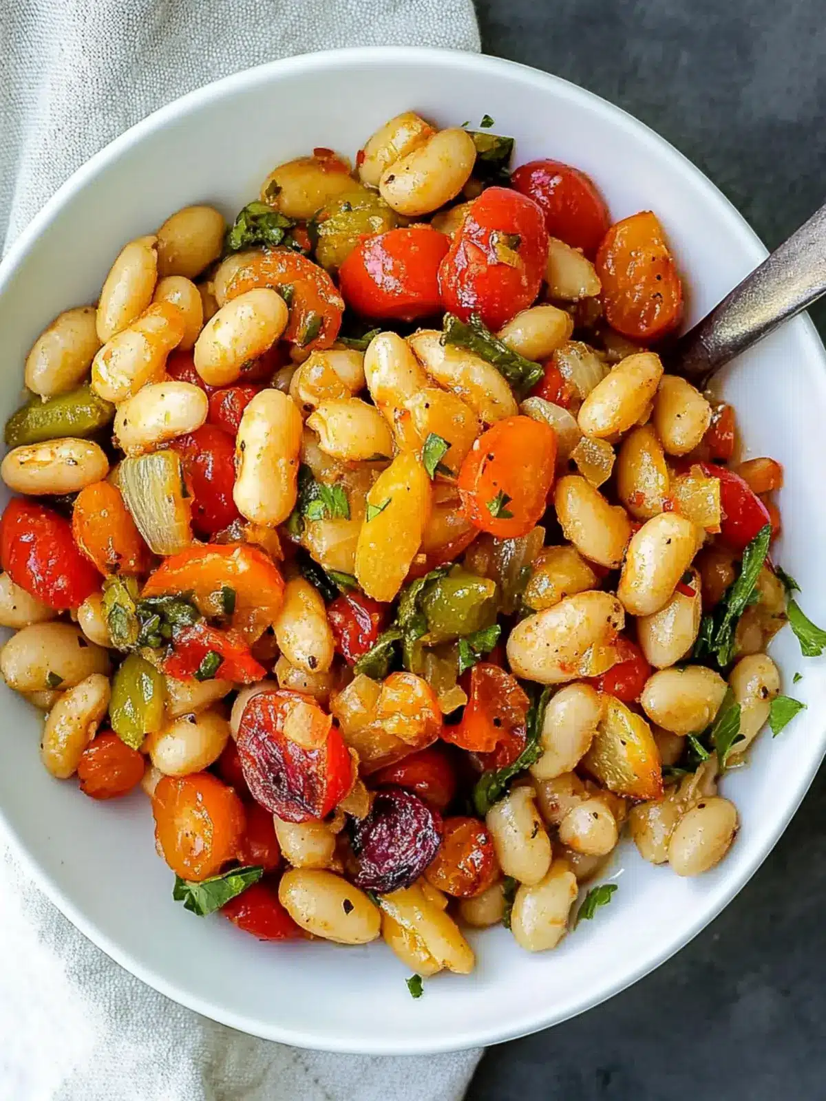 Delicious Greek Style Roasted White Beans with Vibrant Vegetables 3 Greek Style Roasted White Beans with Vegetables