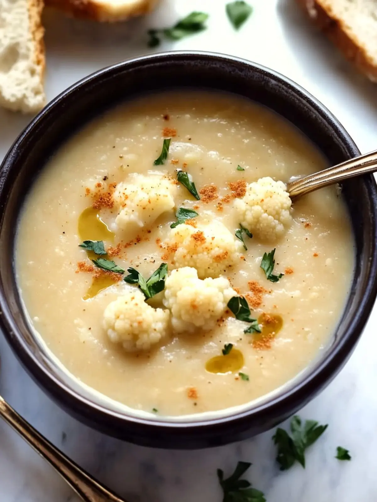 Irresistibly Creamy Cauliflower White Bean Soup Recipe 3 Creamy Cauliflower White Bean Soup
