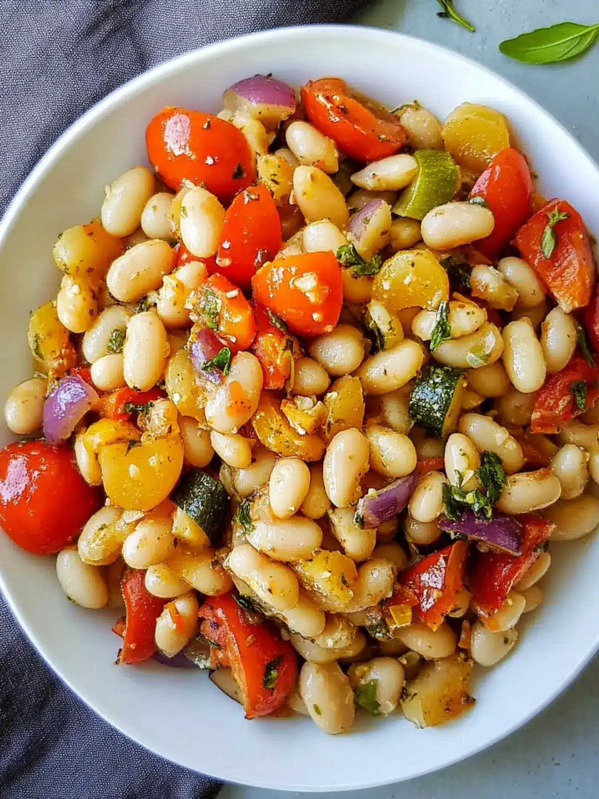 Delicious Greek Style Roasted White Beans with Vibrant Vegetables 2 Greek Style Roasted White Beans with Vegetables