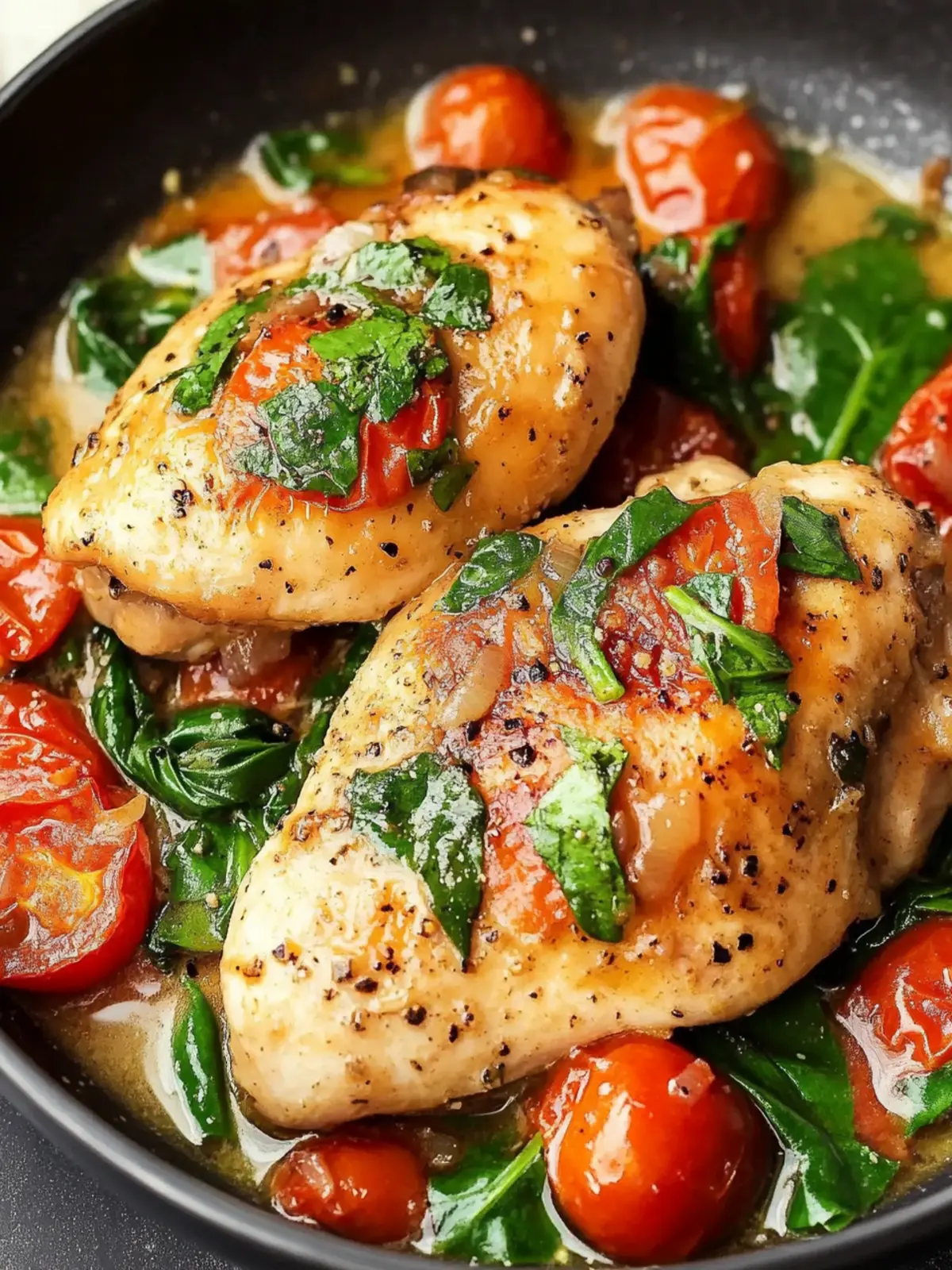 Savor This Tomato Spinach White Wine Chicken in Minutes 2 Tomato Spinach White Wine Chicken
