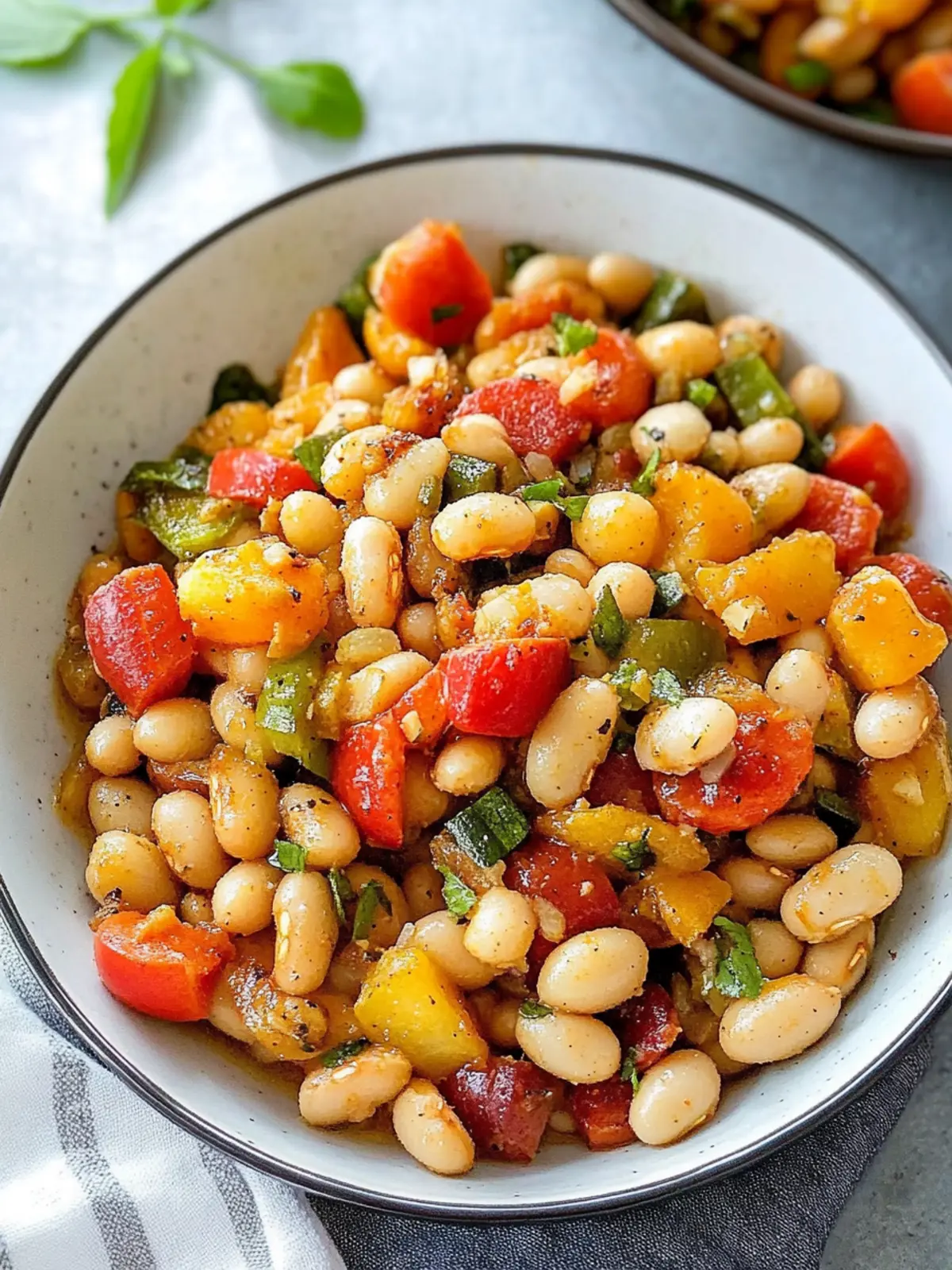 Delicious Greek Style Roasted White Beans with Vibrant Vegetables 4 Greek Style Roasted White Beans with Vegetables
