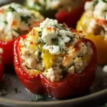 Delicious Baked Greek Stuffed Peppers with Chicken Recipe 2 Baked Greek Stuffed Peppers with Chicken