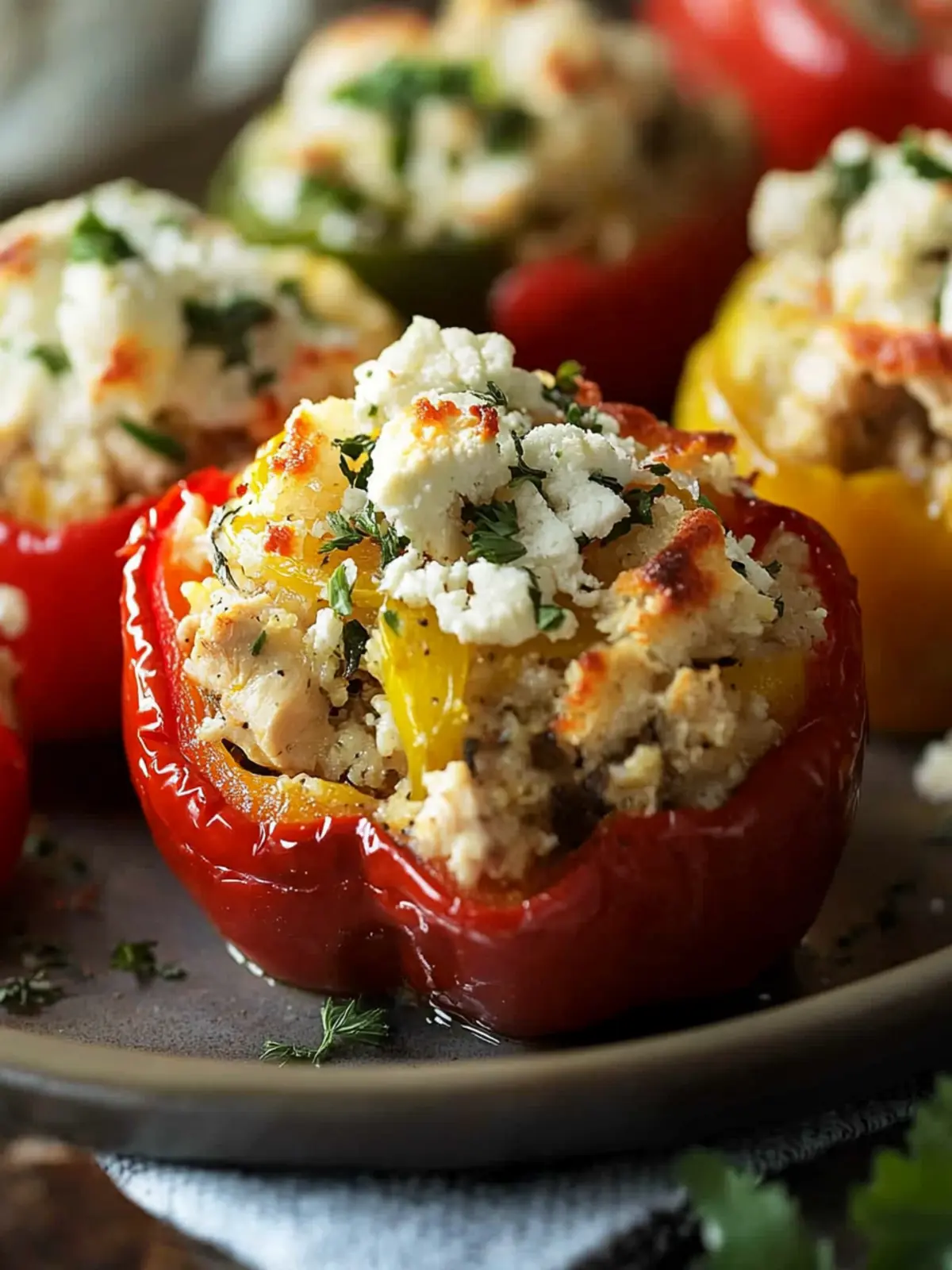 Delicious Baked Greek Stuffed Peppers with Chicken Recipe 5 Baked Greek Stuffed Peppers with Chicken