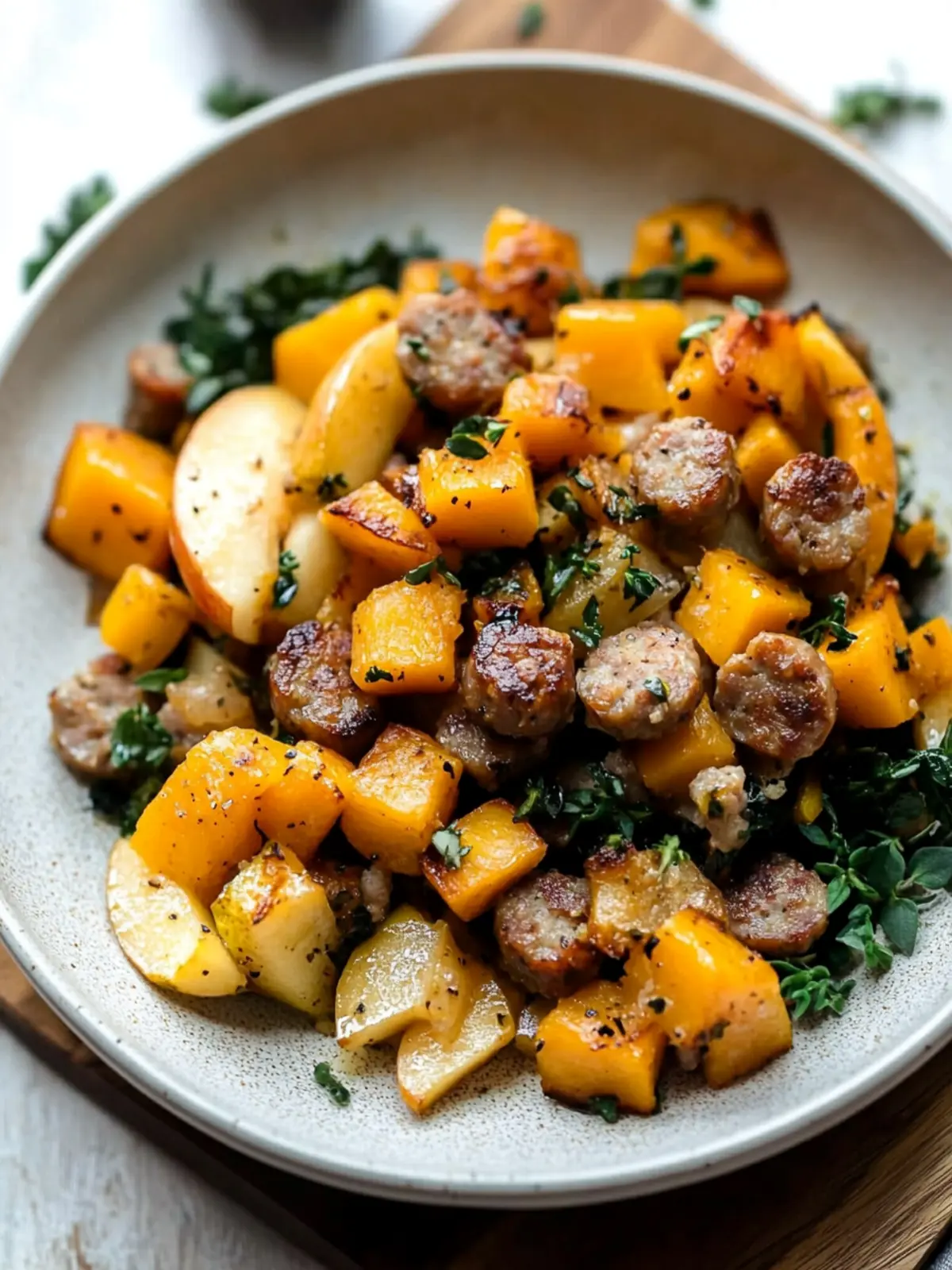Savory Butternut Squash and Apple Hash with Sausage Delight 2 Butternut Squash and Apple Hash with Sausage