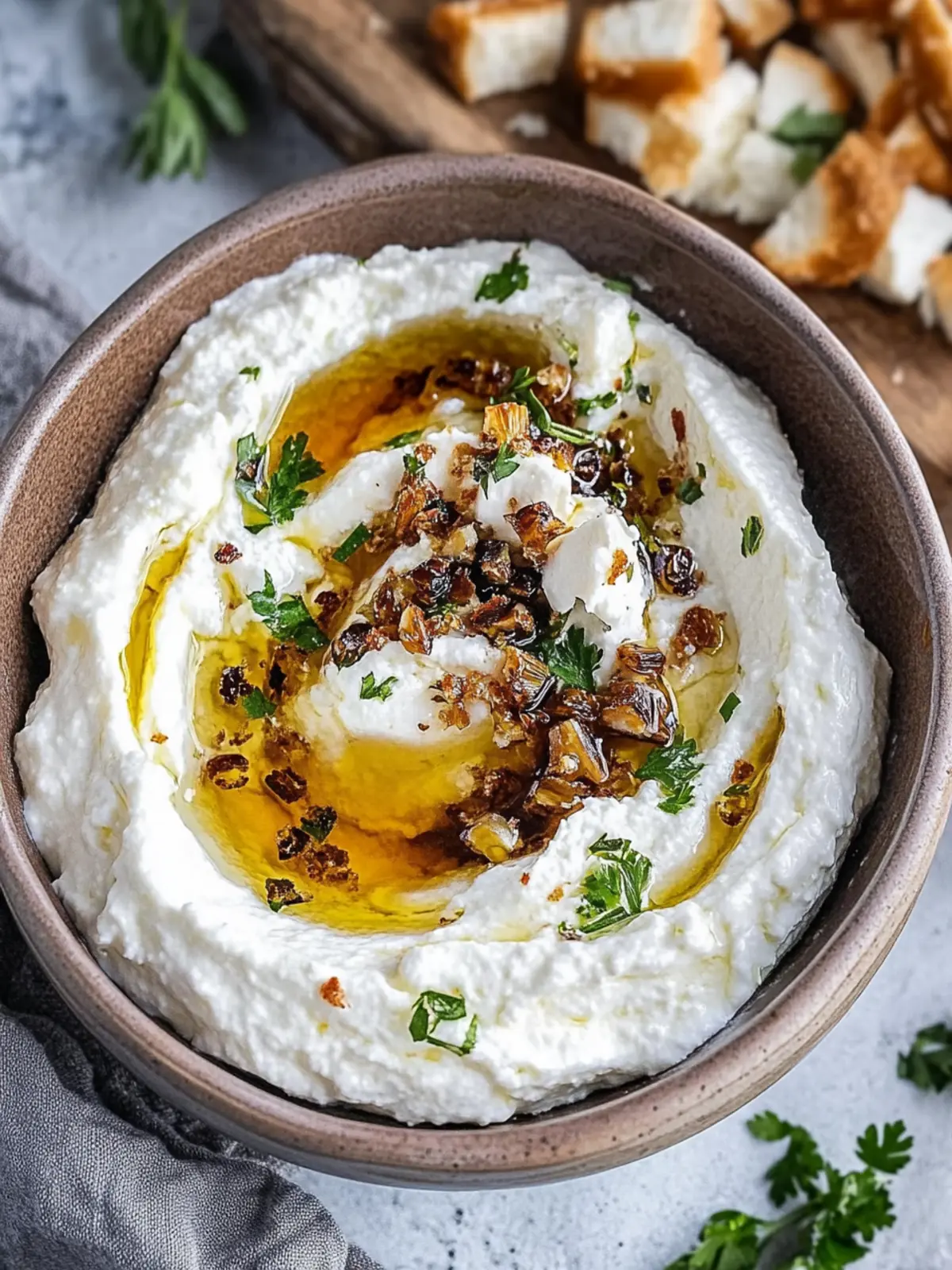 Whipped Feta Dip with Garlicky Honey: A Sweet Savory Dream 4 Whipped Feta Dip with Garlicky Honey