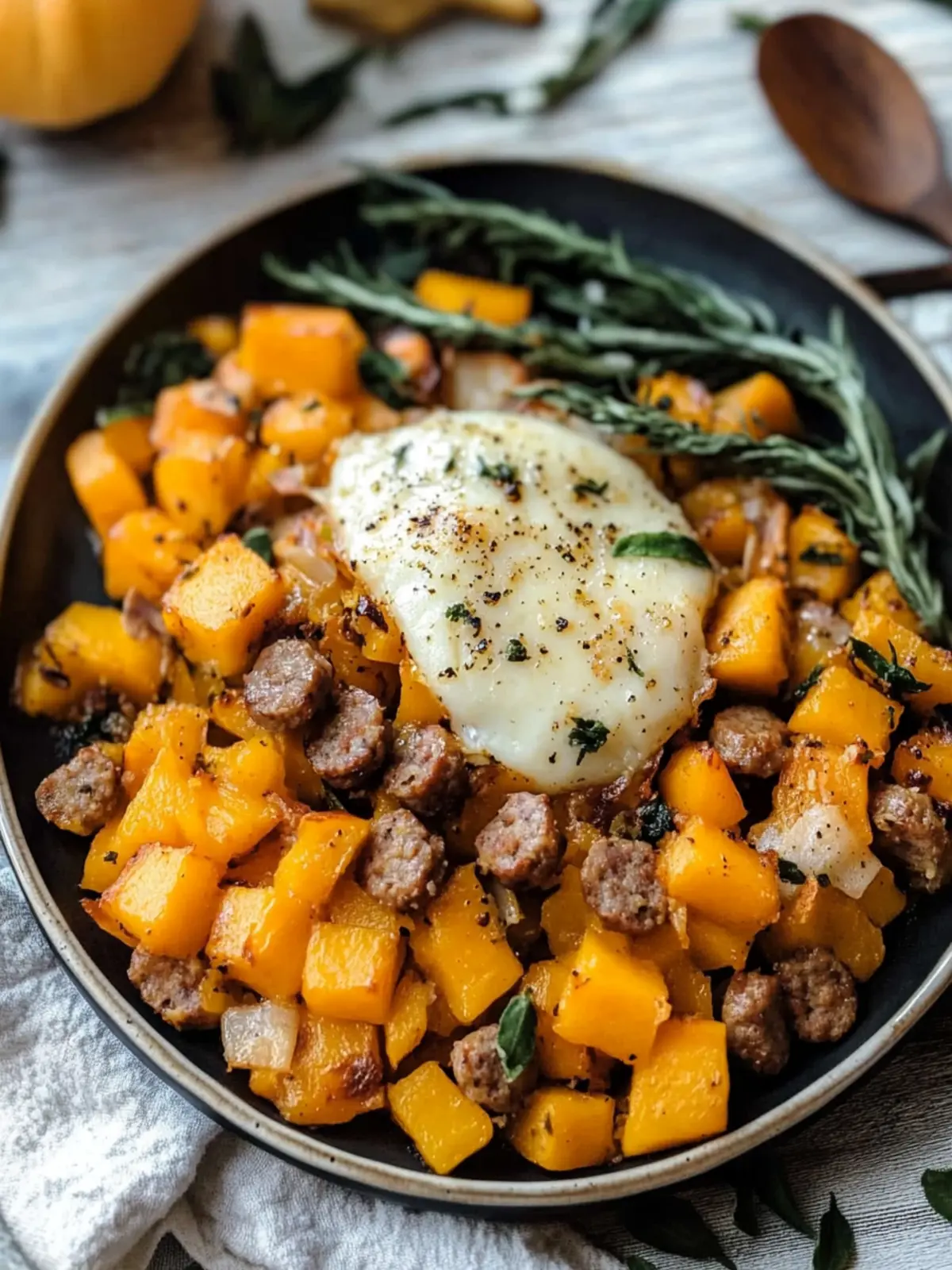 Savory Butternut Squash and Apple Hash with Sausage Delight 3 Butternut Squash and Apple Hash with Sausage