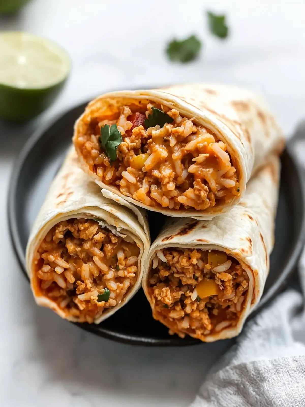 Cheesy Ground Chicken and Rice Burritos You’ll Crave Daily 2 Cheesy Ground Chicken and Rice Burritos