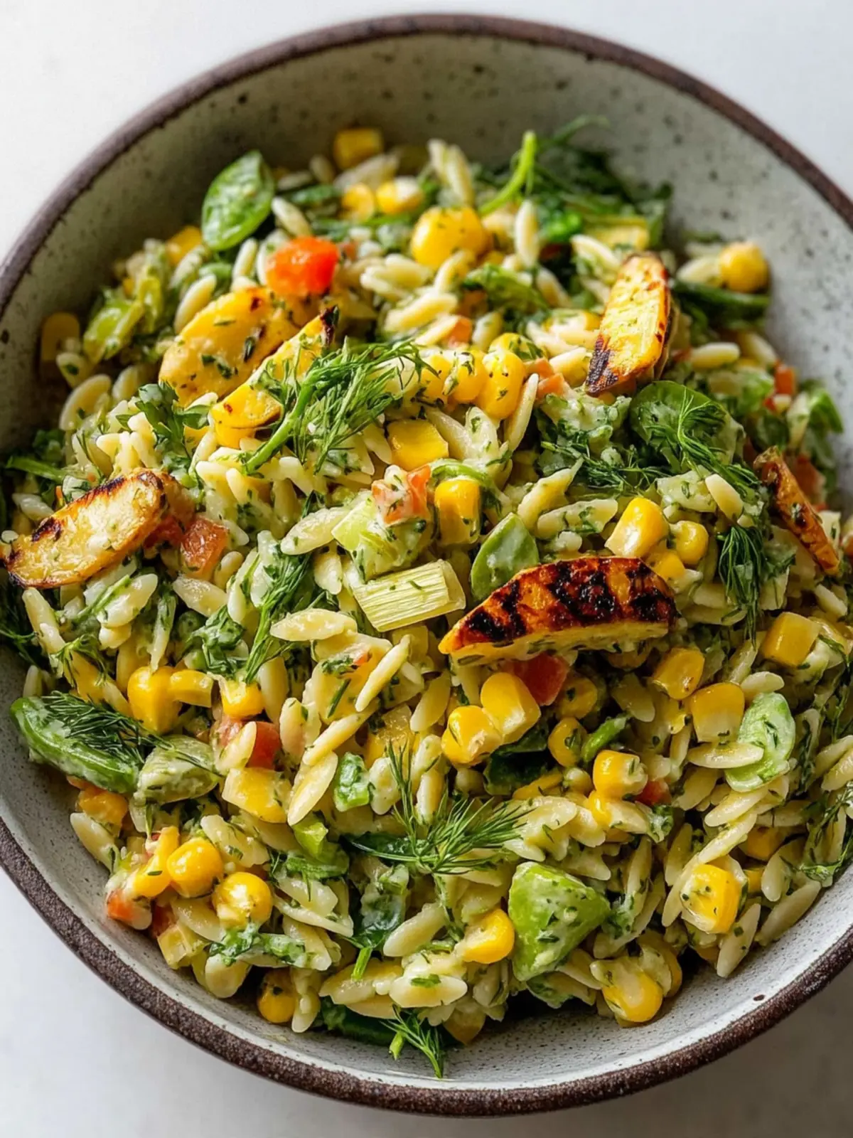 Grilled Corn Orzo Salad with Scallion Dill Dressing Delight 4 Grilled Corn Orzo Salad with Scallion Dill Dressing
