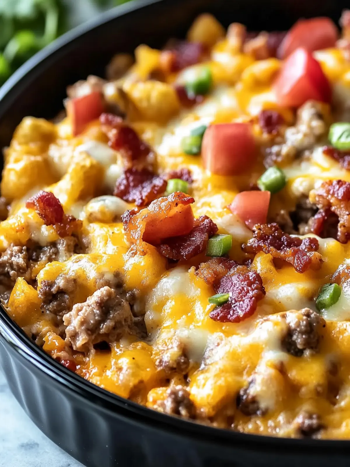 Slow Cooker Turkey Bacon Cheeseburger Casserole Delight 2 Slow Cooker Turkey Bacon Cheeseburger Casserole